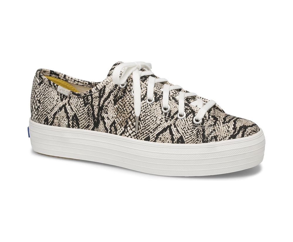 Keds Sneakers White/Black - Triple Kick Snake - Womens BJKQZL-459